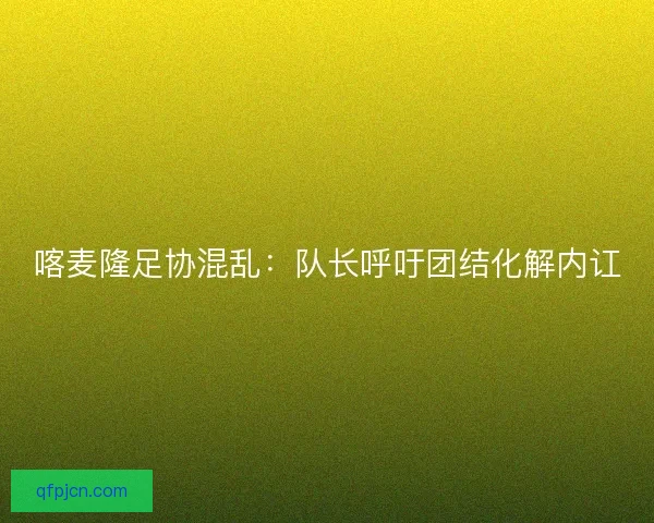 喀麦隆足协混乱：队长呼吁团结化解内讧