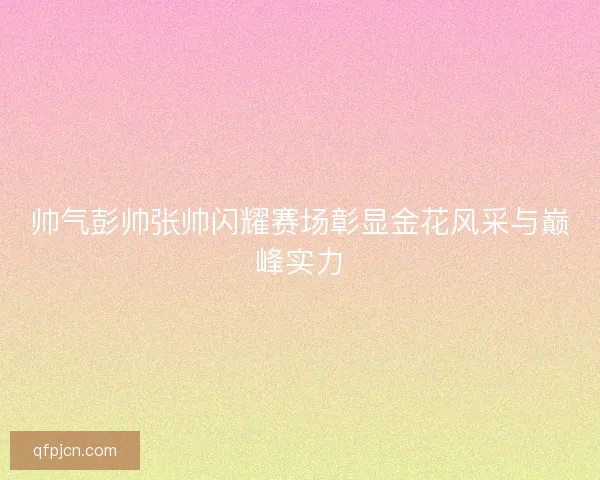 帅气彭帅张帅闪耀赛场彰显金花风采与巅峰实力
